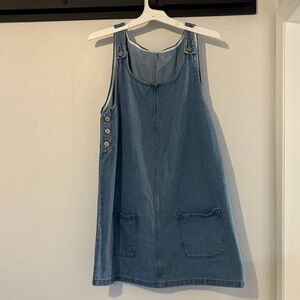Denim Sleeveless Dress with Pockets